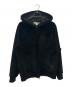 Y-3（ワイスリー）の古着「U SQUARE VELVET SPACER FULL-ZIP HOODIE（ユースクエアベルベットスペーサーフルジップフーディ）」｜ブラック