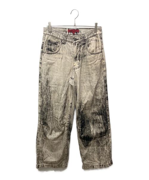 Jaded London（ジェイデッドロンドン）Jaded London (ジェイデッドロンドン) デニムパンツ ベージュ×ブラック サイズ:W28の古着・服飾アイテム