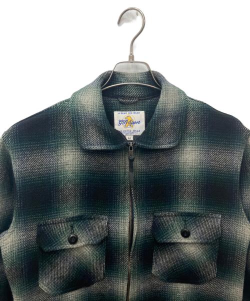WOOLRICH（ウールリッチ）WOOLRICH (ウールリッチ) Golden Bear (ゴールデンベア) シャドーチェックウールジャケット グリーン サイズ:Mの古着・服飾アイテム