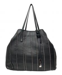 JIMMY CHOO（ジミーチュウ）の古着「ジッパーデザインレザートートバッグ」｜ブラック
