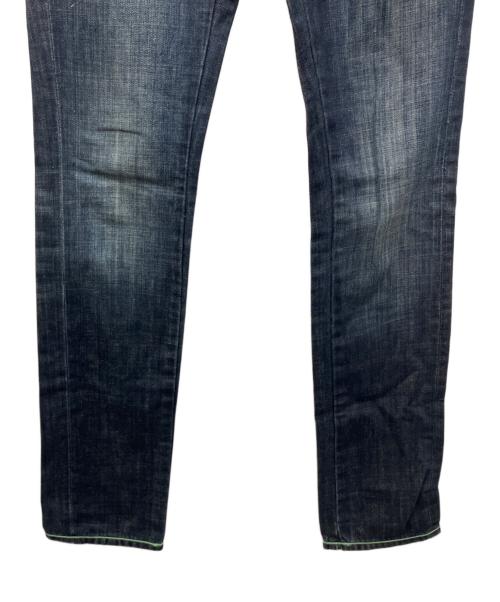 EVISU PARIS（エヴィス パリス）EVISU PARIS (エヴィス パリス) レザーパッチカモメ刺繍デニムパンツ インディゴ サイズ:W26の古着・服飾アイテム