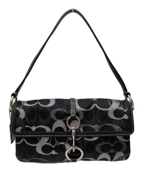COACH（コーチ）COACH (コーチ) ハンプトンズラメマイクロシグネチャーショルダーバッグ ブラックの古着・服飾アイテム