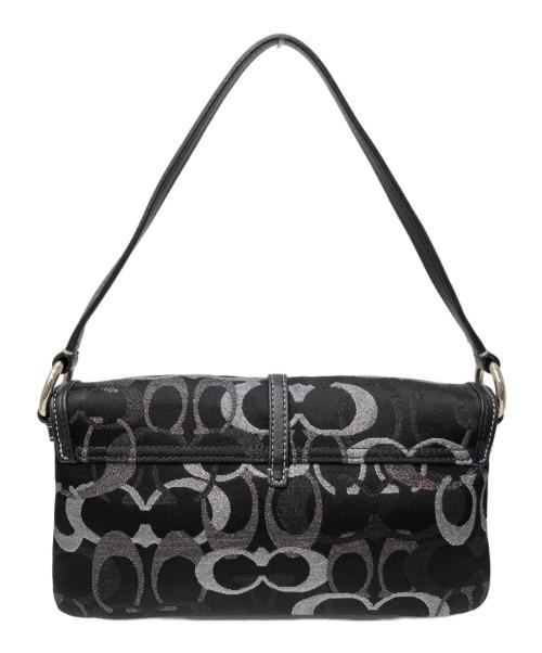COACH（コーチ）COACH (コーチ) ハンプトンズラメマイクロシグネチャーショルダーバッグ ブラックの古着・服飾アイテム