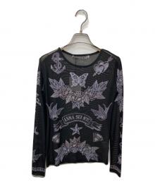 ANNA SUI（アナスイ）の古着「タトゥーグラフィックシアートップ」｜ブラック