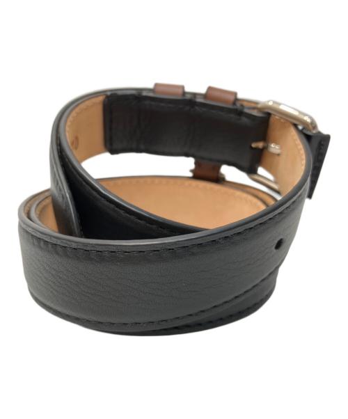 Maison Margiela（メゾンマルジェラ）Maison Margiela (メゾンマルジェラ) Contrast Leather Belt / コントラストレザーベルト ブラック サイズ:70の古着・服飾アイテム