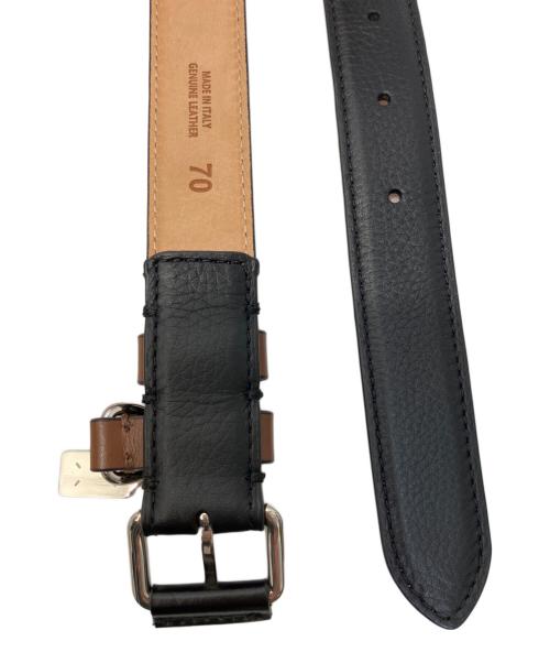 Maison Margiela（メゾンマルジェラ）Maison Margiela (メゾンマルジェラ) Contrast Leather Belt / コントラストレザーベルト ブラック サイズ:70の古着・服飾アイテム