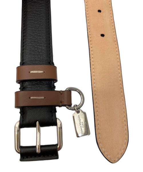 Maison Margiela（メゾンマルジェラ）Maison Margiela (メゾンマルジェラ) Contrast Leather Belt / コントラストレザーベルト ブラック サイズ:70の古着・服飾アイテム