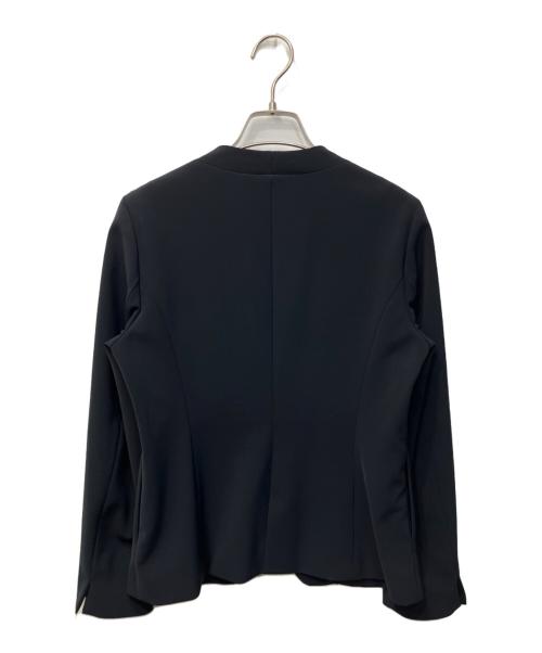 INDIVI（インディヴィ）INDIVI (インディヴィ) ストレッチノーカラージャケット ネイビー サイズ:38の古着・服飾アイテム