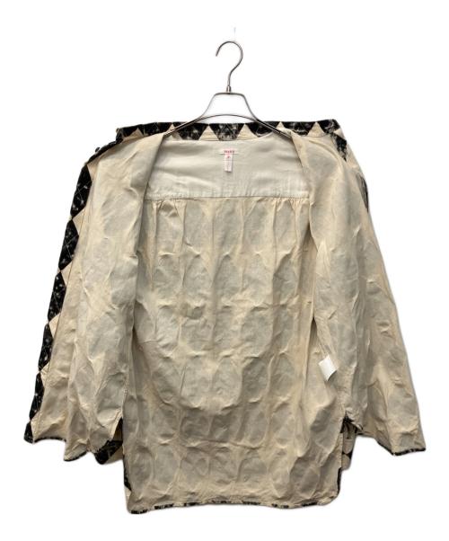 masu（エムエーエスユー）MASU (エムエーエスユー) ARGYLE SHIRTS / プリント×ステッチ アーガイルシャツ ブラック×ベージュ サイズ:48の古着・服飾アイテム