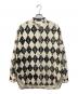 MASU（エムエーエスユー）の古着「ARGYLE SHIRTS / プリント×ステッチ アーガイルシャツ」｜ブラック×ベージュ