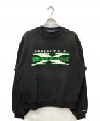 PROJECT G/Rプロジェクト ジーアール）の古着「X-Generation Washed Sweatshirt/エックスジェネレーションウォッシュドスウェットシャツ」｜ブラック