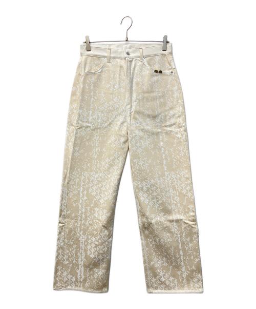 YANCHAO（ヤンチャオ）YANCHAO (ヤンチャオ) Tribal Pattern Rubber Printing Denim/トライバルパターンラバープリンティングデニムパンツ アイボリー サイズ:記載なし(実寸参照)の古着・服飾アイテム