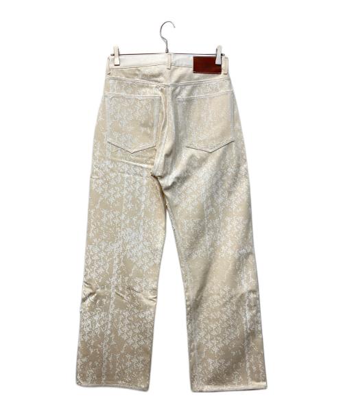 YANCHAO（ヤンチャオ）YANCHAO (ヤンチャオ) Tribal Pattern Rubber Printing Denim/トライバルパターンラバープリンティングデニムパンツ アイボリー サイズ:記載なし(実寸参照)の古着・服飾アイテム