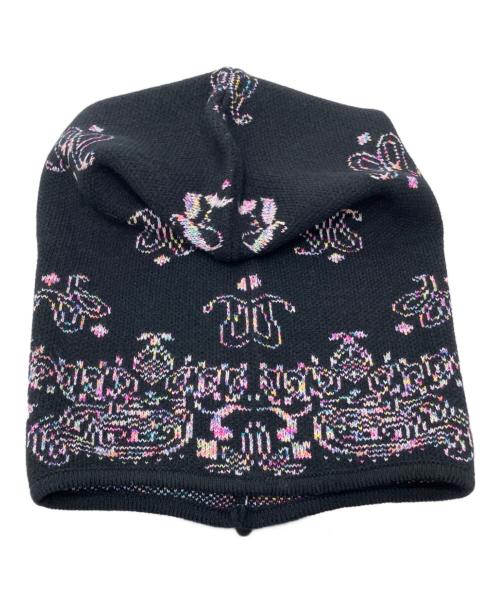 JUNNAKAYAMA（ジュンナカヤマ）JUNNAKAYAMA (ジュンナカヤマ) PAISLEY KNIT HOOD BALACLAVA ブラックの古着・服飾アイテム