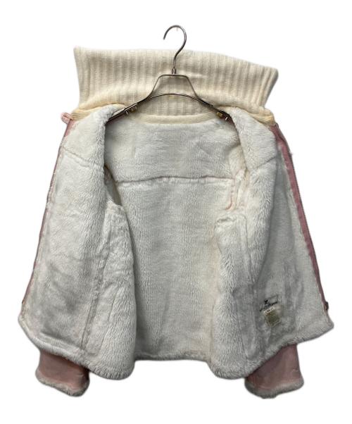 courreges（クレージュ）courreges (クレージュ) フェイクムートンハーフコート ライトピンク サイズ:9ARの古着・服飾アイテム