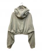 entire studiosエンタイアスタジオ）の古着「CROPPED FULL ZIP」｜ライトグレー