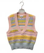 GANNIガニー）の古着「LOGO WOOL MIX VEST/ロゴウールミックスベスト」｜ライトピンク