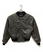 ZARAザラ）の古着「FAUX LEATHER BOMBER JACKET」｜グレー