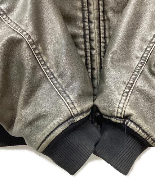 ZARA（ザラ）ZARA (ザラ) FAUX LEATHER BOMBER JACKET グレー サイズ:Mの古着・服飾アイテム