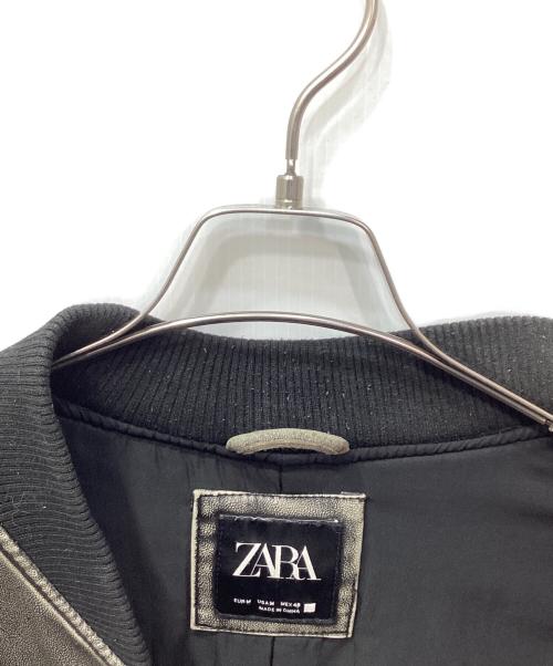 ZARA（ザラ）ZARA (ザラ) FAUX LEATHER BOMBER JACKET グレー サイズ:Mの古着・服飾アイテム