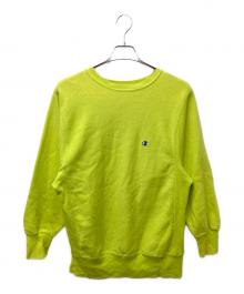 Champion REVERSE WEAVE（チャンピオン リバース ウィーブ）の古着「クルーネックスウェット」｜ライムグリーン