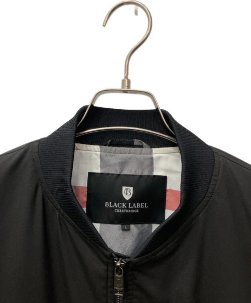 BLACK LABEL CRESTBRIDGE（ブラックレーベル クレストブリッジ）BLACK LABEL CRESTBRIDGE (ブラックレーベル クレストブリッジ) MA-1ジャケット ブラック サイズ:Lの古着・服飾アイテム
