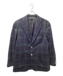 Hilton（ヒルトン）の古着「ブラックウォッチ金釦テーラードジャケット（ブレザー）」｜ネイビー×グリーン