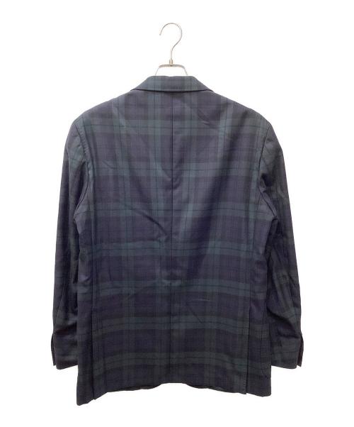 Hilton（ヒルトン）Hilton (ヒルトン) ブラックウォッチ金釦テーラードジャケット（ブレザー） ネイビー×グリーン サイズ:wide-LLの古着・服飾アイテム