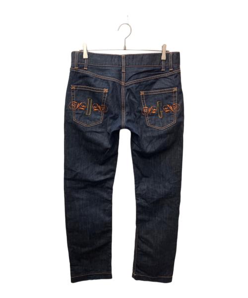 DOLCE & GABBANA（ドルチェ＆ガッバーナ）DOLCE & GABBANA (ドルチェ＆ガッバーナ) バック刺繍デニムパンツ インディゴ サイズ:４６の古着・服飾アイテム