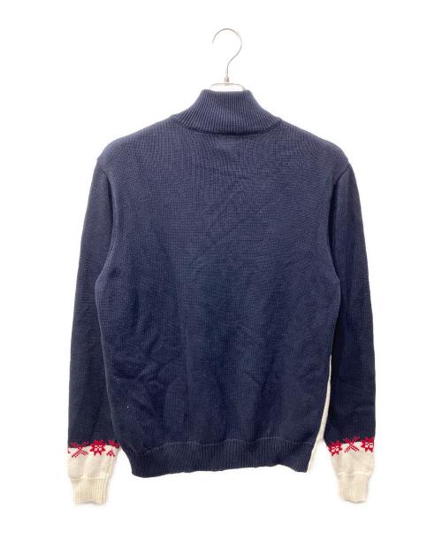 POLO RALPH LAUREN（ポロ・ラルフローレン）POLO RALPH LAUREN (ポロ・ラルフローレン) スキー柄ハーフジップコットンニット ネイビー サイズ:採寸参照の古着・服飾アイテム