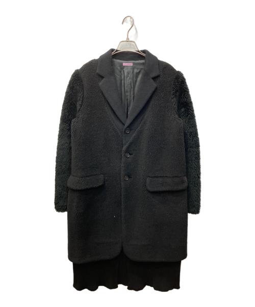 SueUNDERCOVER（スーアンダーカバー）SueUNDERCOVER (スーアンダーカバー) ボア切替チェスターコート ブラック サイズ:2の古着・服飾アイテム