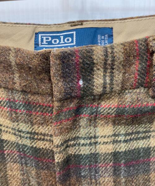 POLO RALPH LAUREN（ポロ・ラルフローレン）POLO RALPH LAUREN (ポロ・ラルフローレン) ウールチェックスラックス ブラウン サイズ:32の古着・服飾アイテム