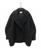CLANEクラネ）の古着「OVER TWEED COAT / オーバーツイードコート」｜ブラック