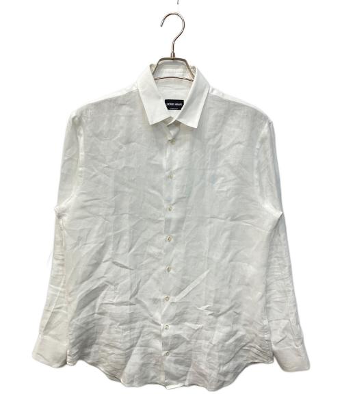 GIORGIO ARMANI（ジョルジオアルマーニ）GIORGIO ARMANI (ジョルジオアルマーニ) ピュアリネンシャツ ホワイト サイズ:40の古着・服飾アイテム