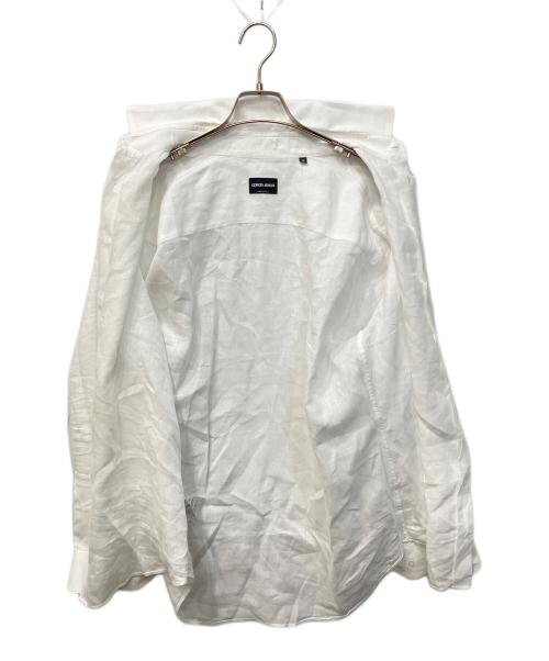 GIORGIO ARMANI（ジョルジオアルマーニ）GIORGIO ARMANI (ジョルジオアルマーニ) ピュアリネンシャツ ホワイト サイズ:40の古着・服飾アイテム