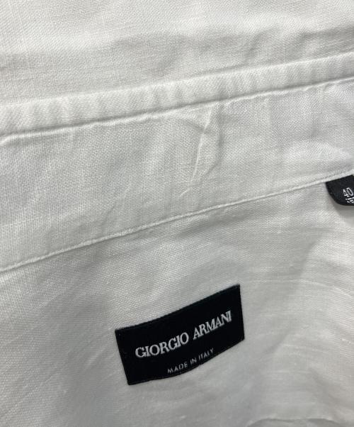 GIORGIO ARMANI（ジョルジオアルマーニ）GIORGIO ARMANI (ジョルジオアルマーニ) ピュアリネンシャツ ホワイト サイズ:40の古着・服飾アイテム