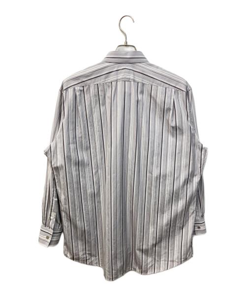 HERMES（エルメス）HERMES (エルメス) セリエボタンストライプシャツ グレー サイズ:17/43の古着・服飾アイテム