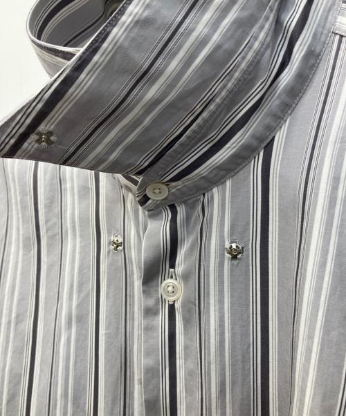 HERMES（エルメス）HERMES (エルメス) セリエボタンストライプシャツ グレー サイズ:17/43の古着・服飾アイテム