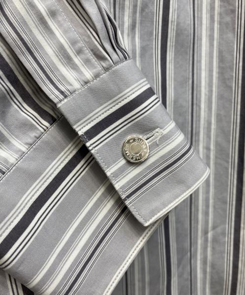HERMES（エルメス）HERMES (エルメス) セリエボタンストライプシャツ グレー サイズ:17/43の古着・服飾アイテム