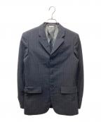 COMME des GARCONS HOMME PLUSコムデギャルソンオムプリュス）の古着「ウールポリ3Bストライプジャケット」｜ブラック