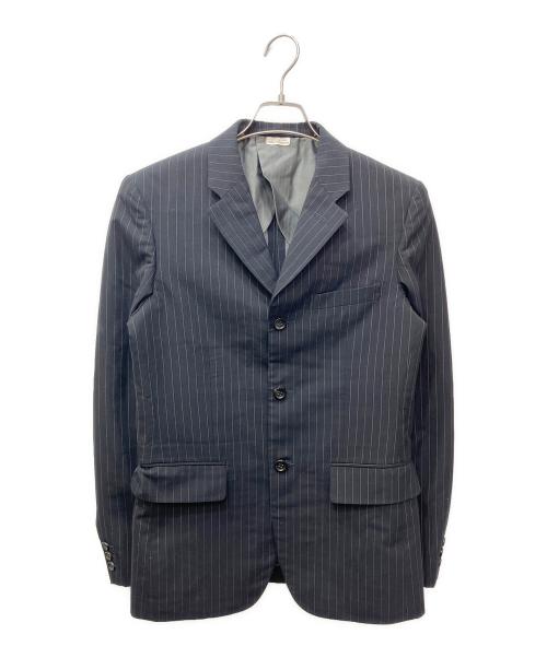 COMME des GARCONS HOMME PLUS（コムデギャルソンオムプリュス）COMME des GARCONS HOMME PLUS (コムデギャルソンオムプリュス) ウールポリ3Bストライプジャケット ブラック サイズ:Sの古着・服飾アイテム
