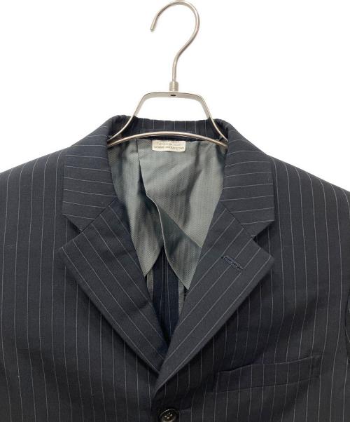 COMME des GARCONS HOMME PLUS（コムデギャルソンオムプリュス）COMME des GARCONS HOMME PLUS (コムデギャルソンオムプリュス) ウールポリ3Bストライプジャケット ブラック サイズ:Sの古着・服飾アイテム