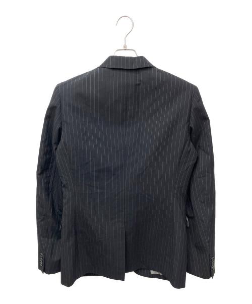 COMME des GARCONS HOMME PLUS（コムデギャルソンオムプリュス）COMME des GARCONS HOMME PLUS (コムデギャルソンオムプリュス) ウールポリ3Bストライプジャケット ブラック サイズ:Sの古着・服飾アイテム