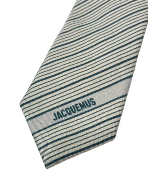 jacquemus（ジャックムス）JACQUEMUS (ジャックムス) ストライプ柄ネクタイ ベージュ サイズ:採寸参照の古着・服飾アイテム