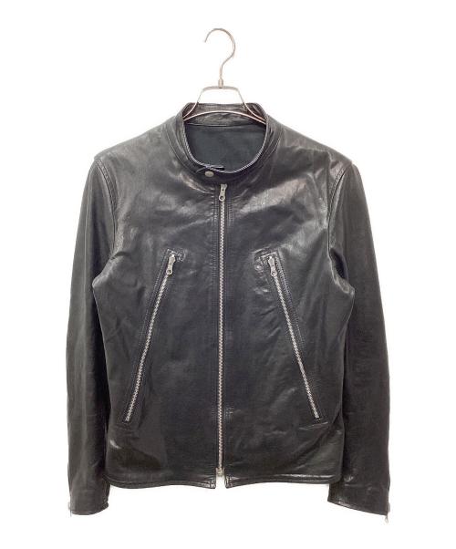 USED（USED）USED (USED) 八の字ライダースジャケット ブラック サイズ:採寸参照の古着・服飾アイテム