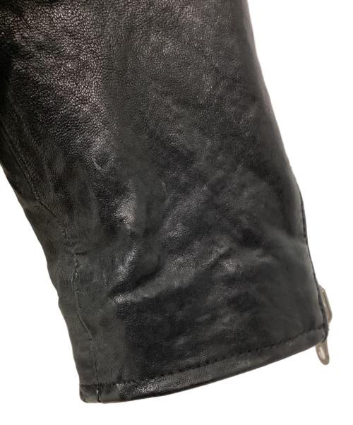 USED（USED）USED (USED) 八の字ライダースジャケット ブラック サイズ:採寸参照の古着・服飾アイテム