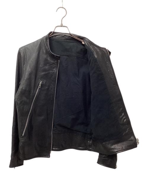 USED（USED）USED (USED) 八の字ライダースジャケット ブラック サイズ:採寸参照の古着・服飾アイテム