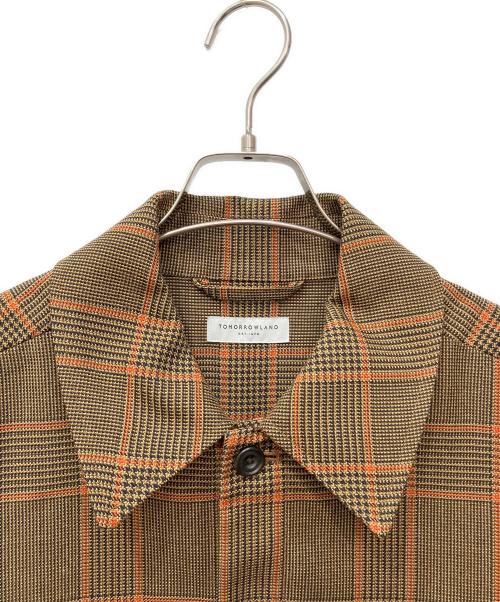 TOMORROW LAND（トゥモローランド）TOMORROW LAND (トゥモローランド) HYBRID TWEED BIG SHIRT JACKET/ハイブリッドツイードビッグシルエットシャツジャケット ブラウン サイズ:Mの古着・服飾アイテム