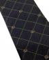 中古・古着 GUCCI (グッチ) ダブルG＆チェック シルクジャガード ネクタイ ネイビー サイズ:表記なし：12000円