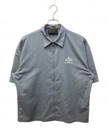 PRADA（プラダ）の古着「Technical Cotton Short-Sleeve Shirt/テクニカルコットンショートスリーブシャツ」｜スカイブルー